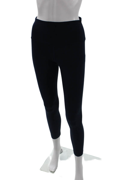 Lululemon Women Navy Blue Nylon Blend Ankle Leggings Size 8