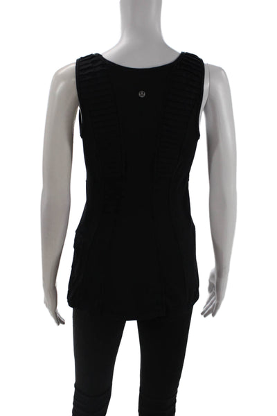 Lululemon Womens Basic Black Nylon Blend Round Neck Tank Sleeveless Size 6