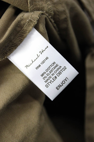 Michael Stars Women Cropped Jogger Khakis Brown Cotton Size S