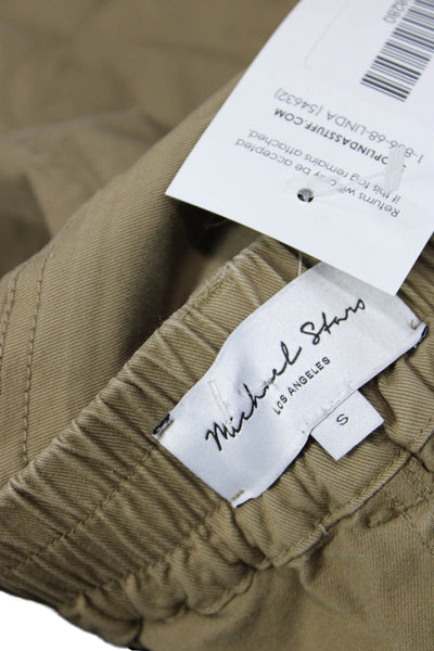 Michael Stars Women Cropped Jogger Khakis Brown Cotton Size S