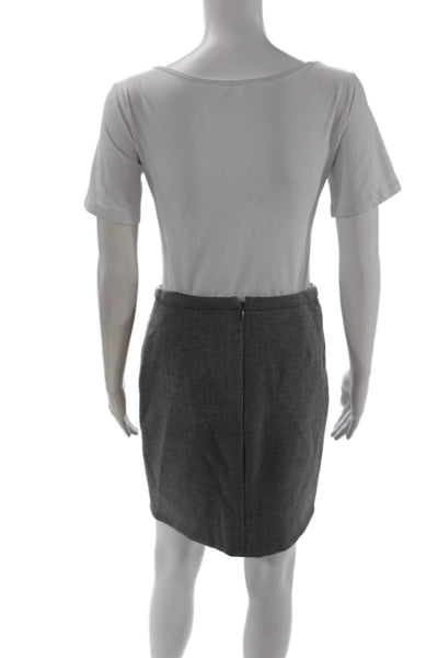 J Crew Women Mini Pencil Wool Skirt Gray Size 0