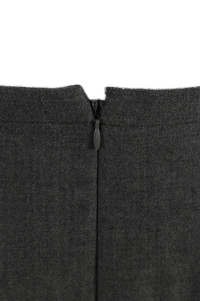 J Crew Women Mini Pencil Wool Skirt Gray Size 0