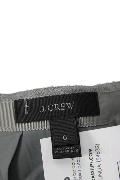 J Crew Women Mini Pencil Wool Skirt Gray Size 0