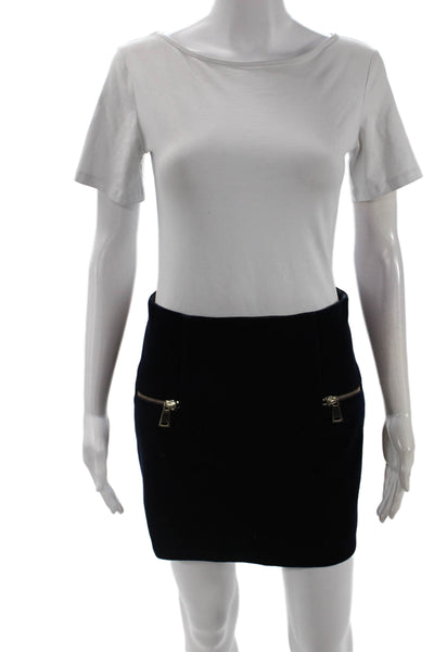 Sandro Women Mini Pencil Skirt Black 82% Polyester 8% Elastane Size 38