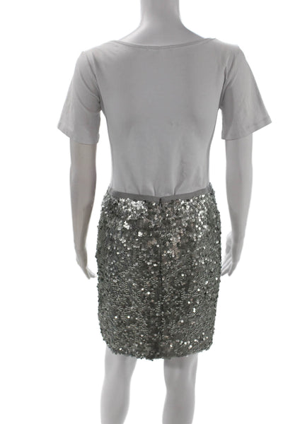 J Crew Womens Mini Straight Pencil Skirt Gray Size 0