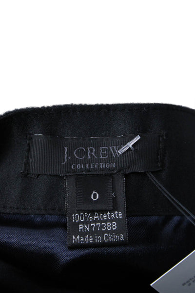 J Crew Women Mini Silk Skirt Dark Blue Short Size 0