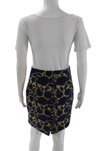 J Crew Women Straight Pencil Skirt Dark Blue Floral Size 2