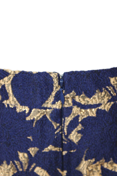J Crew Women Straight Pencil Skirt Dark Blue Floral Size 2