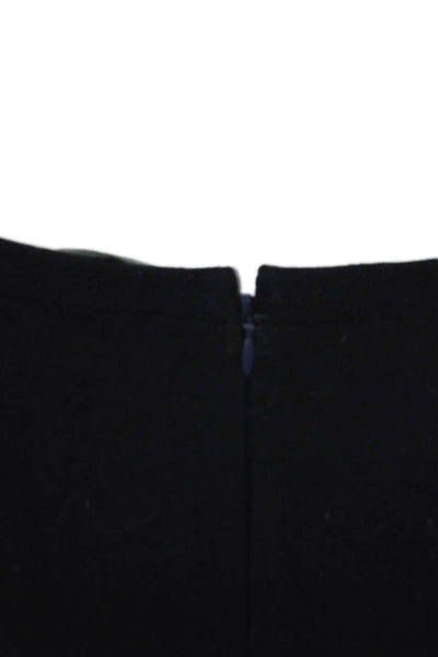 J Crew Women Mini Pencil Skirt Dark Blue Wool Viscose Solid Size 0