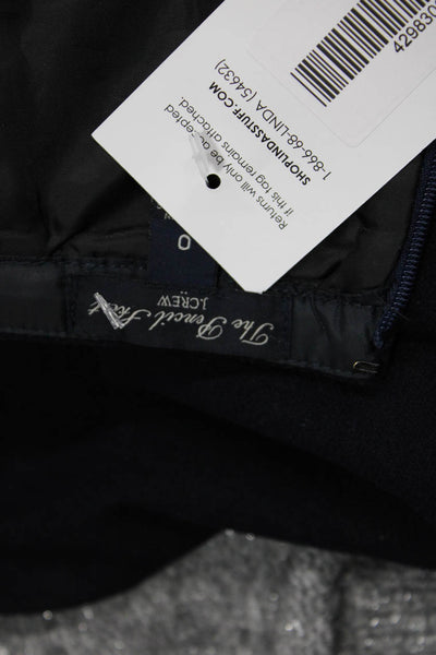 J Crew Women Mini Pencil Skirt Dark Blue Wool Viscose Solid Size 0