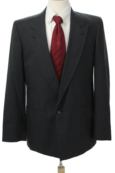 Kuppenheimer Men Striped Dark Gray Worsted Suit Jacket Button Size 40