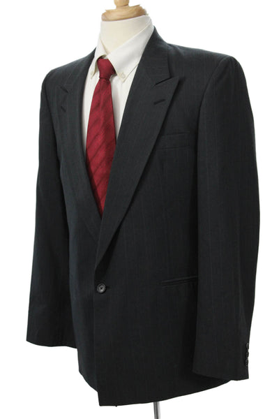 Kuppenheimer Men Striped Dark Gray Worsted Suit Jacket Button Size 40