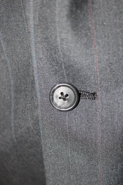 Kuppenheimer Men Striped Dark Gray Worsted Suit Jacket Button Size 40