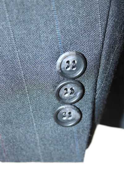 Kuppenheimer Men Striped Dark Gray Worsted Suit Jacket Button Size 40