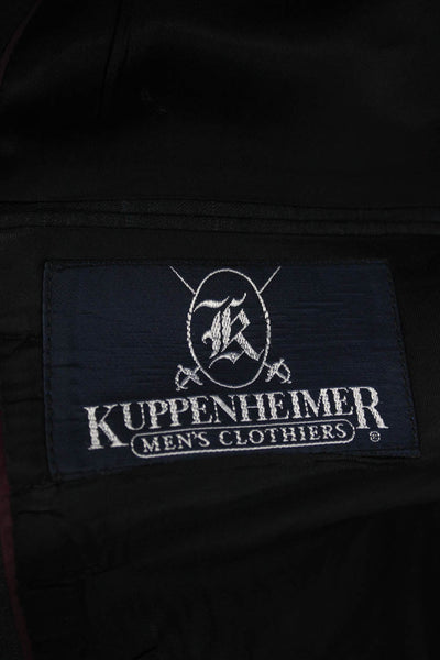 Kuppenheimer Men Striped Dark Gray Worsted Suit Jacket Button Size 40