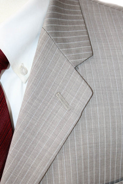Calvin Klein Mens Gray Striped Pure New Wool Suit Jacket Size 40