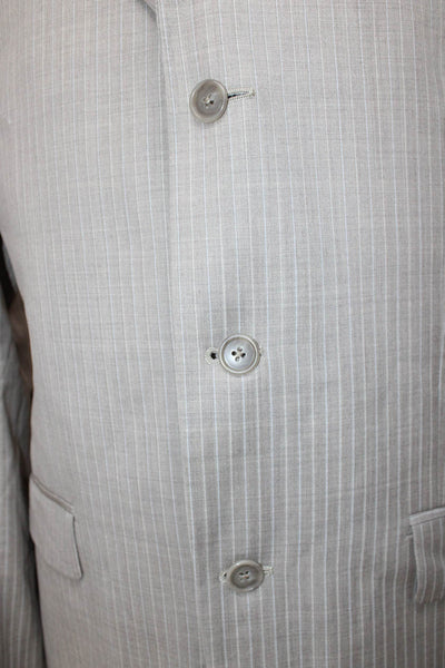 Calvin Klein Mens Gray Striped Pure New Wool Suit Jacket Size 40