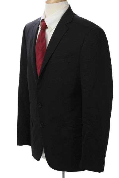 Calvin Klein Mens Black 100% Wool Classic Suit Jacket Button Closure Size 40