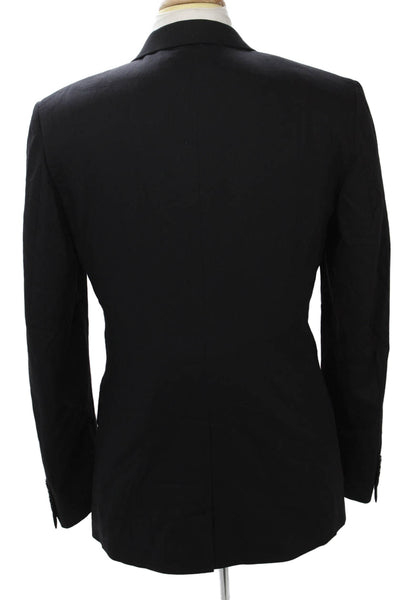 Calvin Klein Mens Black 100% Wool Classic Suit Jacket Button Closure Size 40