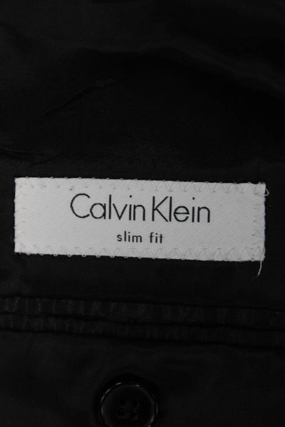 Calvin Klein Mens Black 100% Wool Classic Suit Jacket Button Closure Size 40