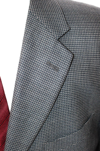 Joseph Abboud Mens Dark Gray Check Wool Suit Jacket Button Size 42