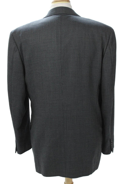 Joseph Abboud Mens Dark Gray Check Wool Suit Jacket Button Size 42