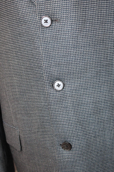 Joseph Abboud Mens Dark Gray Check Wool Suit Jacket Button Size 42