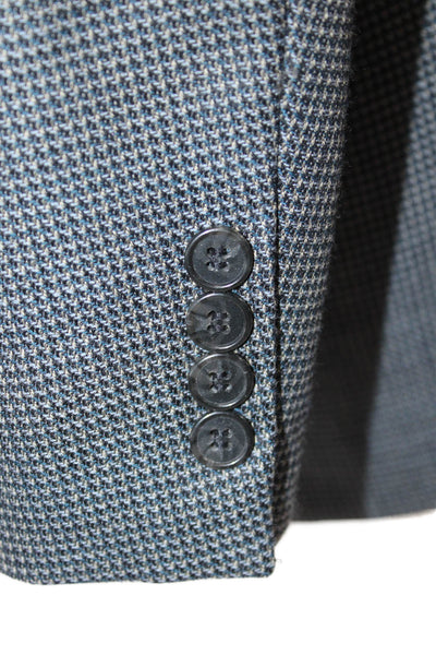 Joseph Abboud Mens Dark Gray Check Wool Suit Jacket Button Size 42