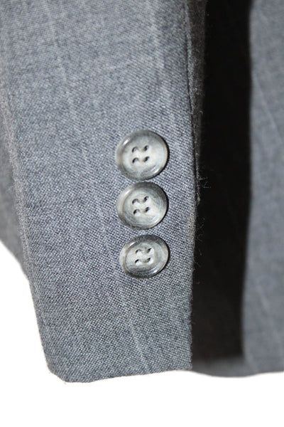 Kuppenheimer Mens Gray Striped Collared Button Suit Jacket Size 40