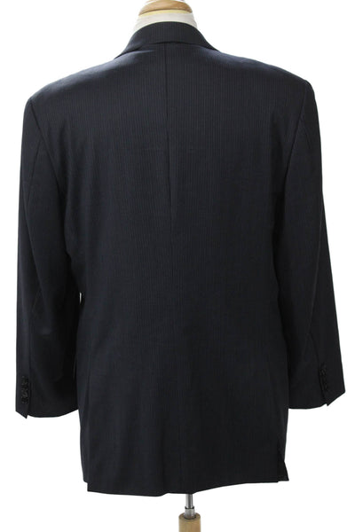 Joseph Abboud Mens Dark Blue Striped Wool Suit Jacket Button Size 42