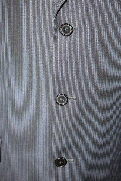 Joseph Abboud Mens Dark Blue Striped Wool Suit Jacket Button Size 42