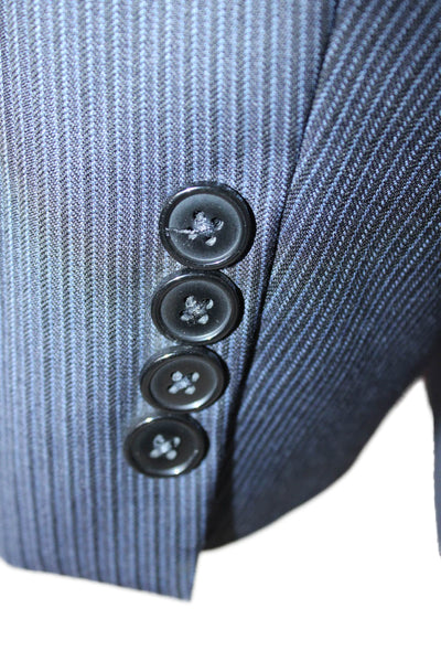 Joseph Abboud Mens Dark Blue Striped Wool Suit Jacket Button Size 42