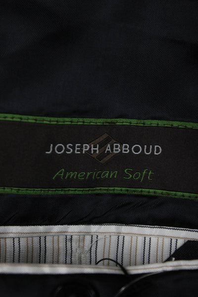Joseph Abboud Mens Dark Blue Striped Wool Suit Jacket Button Size 42