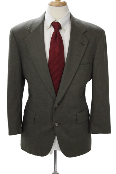 Turnbury Mens Gray Check Suit Jacket Polyester Collared Size 40