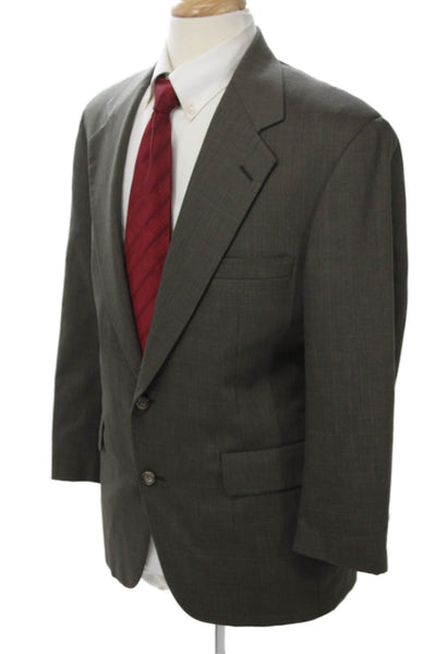 Turnbury Mens Gray Check Suit Jacket Polyester Collared Size 40