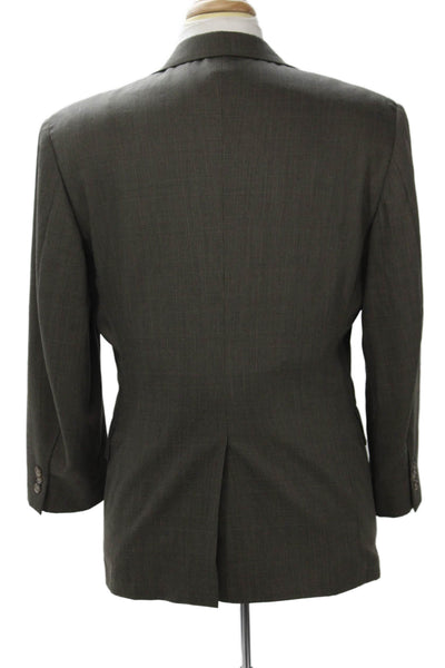 Turnbury Mens Gray Check Suit Jacket Polyester Collared Size 40