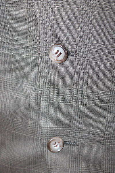Turnbury Mens Gray Check Suit Jacket Polyester Collared Size 40