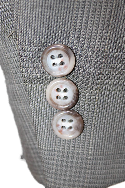 Turnbury Mens Gray Check Suit Jacket Polyester Collared Size 40