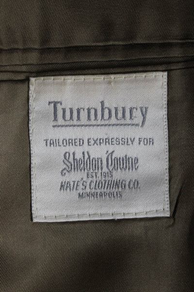 Turnbury Mens Gray Check Suit Jacket Polyester Collared Size 40