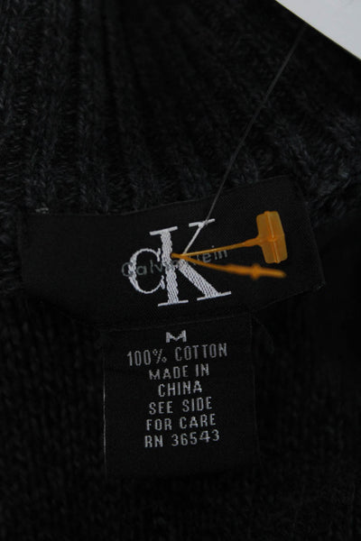 CK Calvin Klein Mens Pullover Sweater Dark Gray Cotton Size M