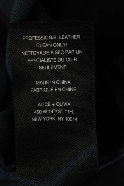 Alice + Olivia Womens Black Lamb Leather Ankle Jeggings Size 0