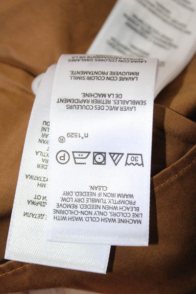 Polo Ralph Lauren Womens Brown Cotton Mock Neck Long Sleeve Army Blouse Size 6