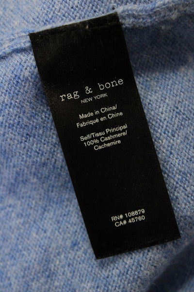 Rag & Bone Womens Pullover Crew Neck Cashmere Sweater Blue Long Sleeve Size S