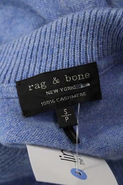 Rag & Bone Womens Pullover Crew Neck Cashmere Sweater Blue Long Sleeve Size S