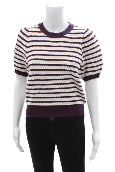 & Other Stories Womens Purple Striped Pullover Sweater Size S