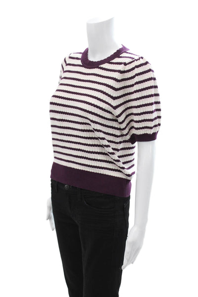 & Other Stories Womens Purple Striped Pullover Sweater Size S