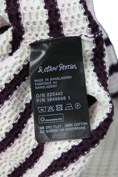 & Other Stories Womens Purple Striped Pullover Sweater Size S