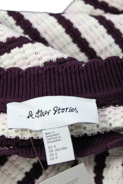 & Other Stories Womens Purple Striped Pullover Sweater Size S