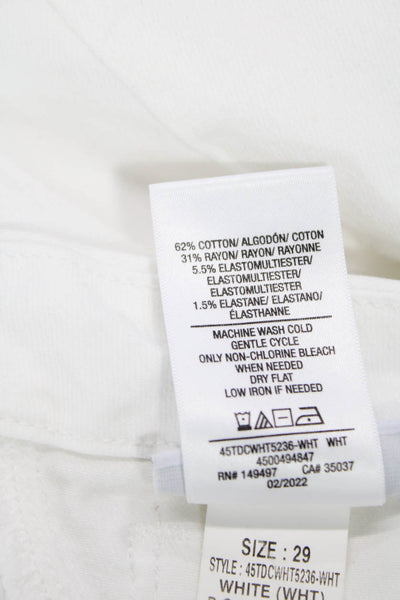 Joe's Collection Women Cropped White Jeans Mid Rise Button Size 29