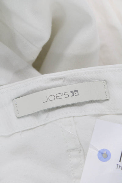 Joe's Collection Women Cropped White Jeans Mid Rise Button Size 29